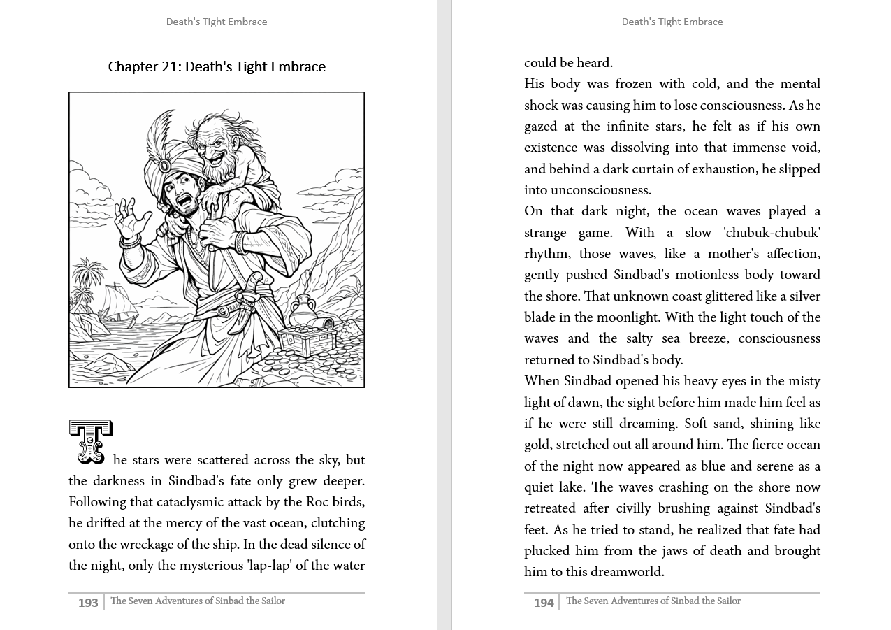 The Seven Adventures of Sinbad the Sailor (290 pages Complete story, 65 beautiful Illustrations)