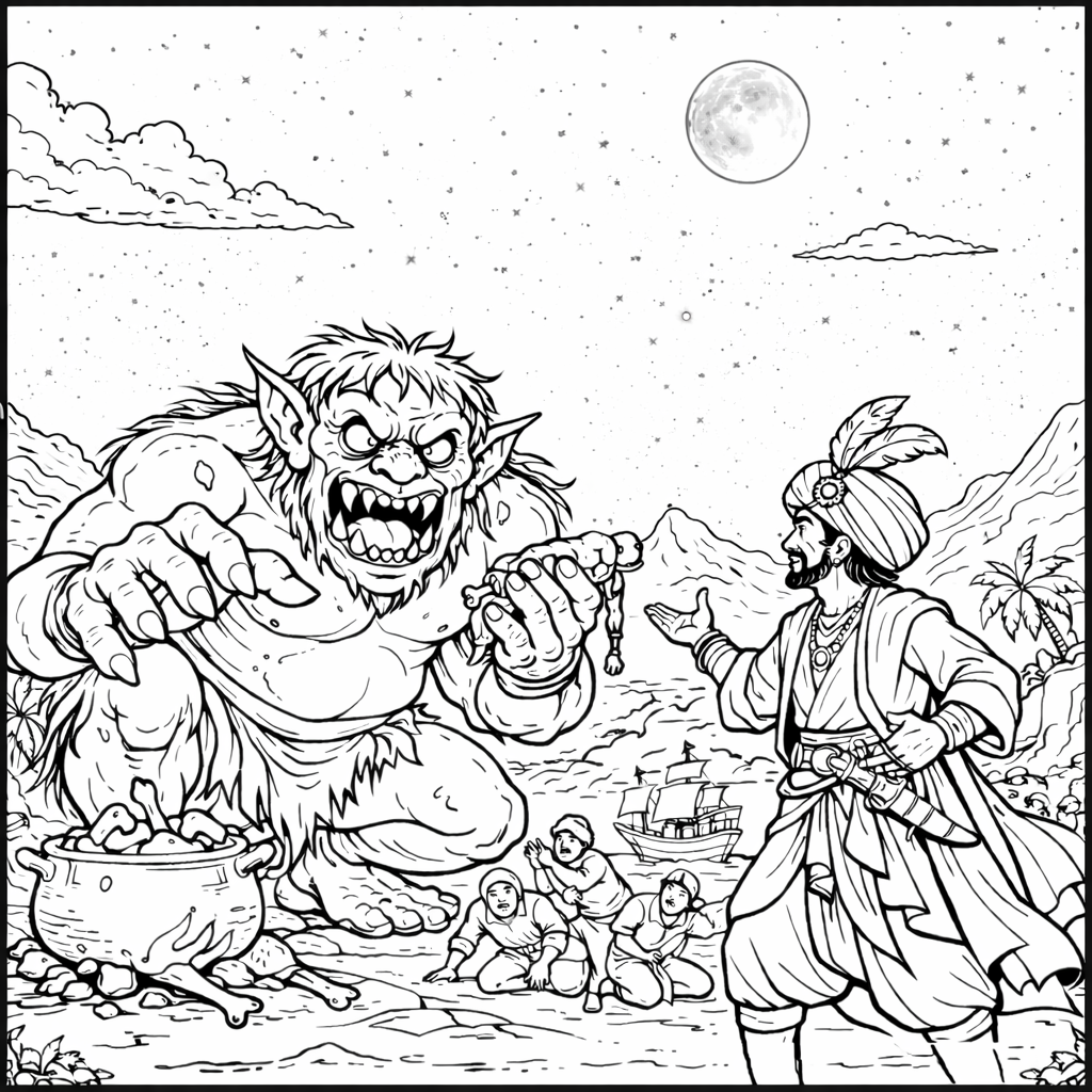 दर्यावर्दी सिंदबादच्या सात सफरी (मराठी) अफलातून भरपूर चित्रांसह, 295 पानांची सम्पूर्ण कथा, Sindbad