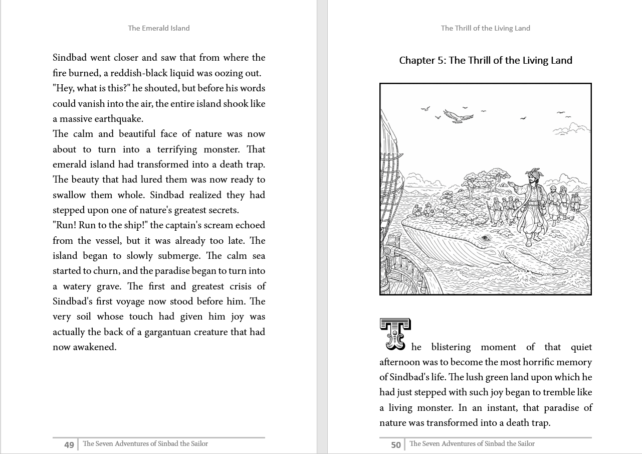 The Seven Adventures of Sinbad the Sailor (290 pages Complete story, 65 beautiful Illustrations)
