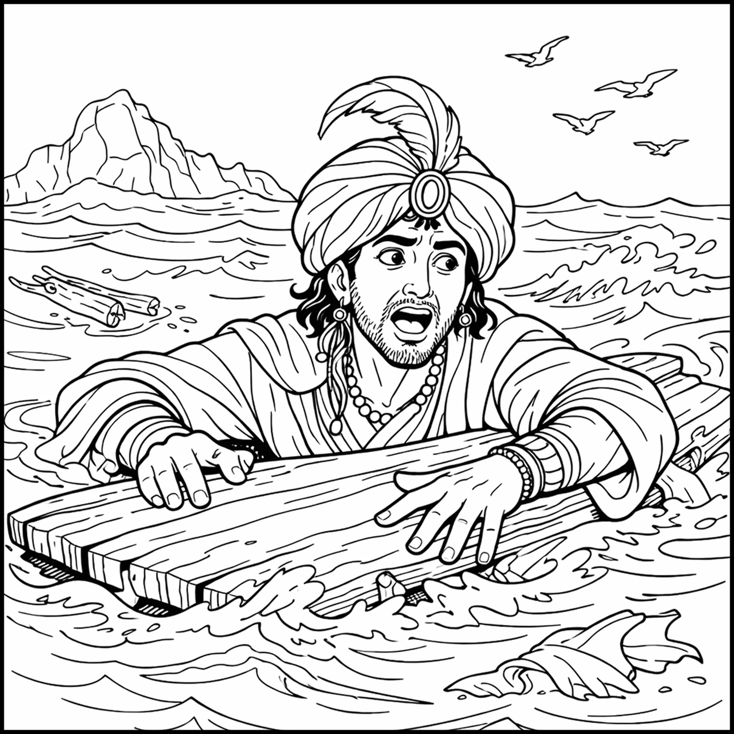 दर्यावर्दी सिंदबादच्या सात सफरी (मराठी) अफलातून भरपूर चित्रांसह, 295 पानांची सम्पूर्ण कथा, Sindbad