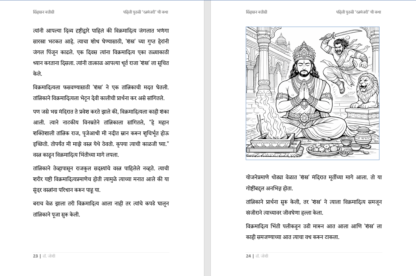 सिंहासन बत्तीसी – प्राचीन भारतीय कथा संग्रह, भरपूर चित्रांसह, 249 पानांची सम्पूर्ण कथा, Sinhasan Battisi