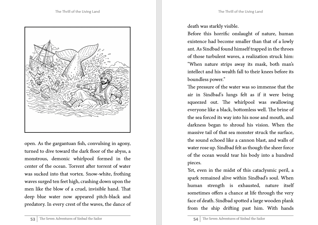 The Seven Adventures of Sinbad the Sailor (290 pages Complete story, 65 beautiful Illustrations)