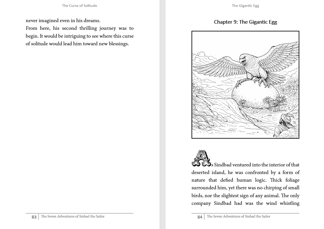 The Seven Adventures of Sinbad the Sailor (290 pages Complete story, 65 beautiful Illustrations)