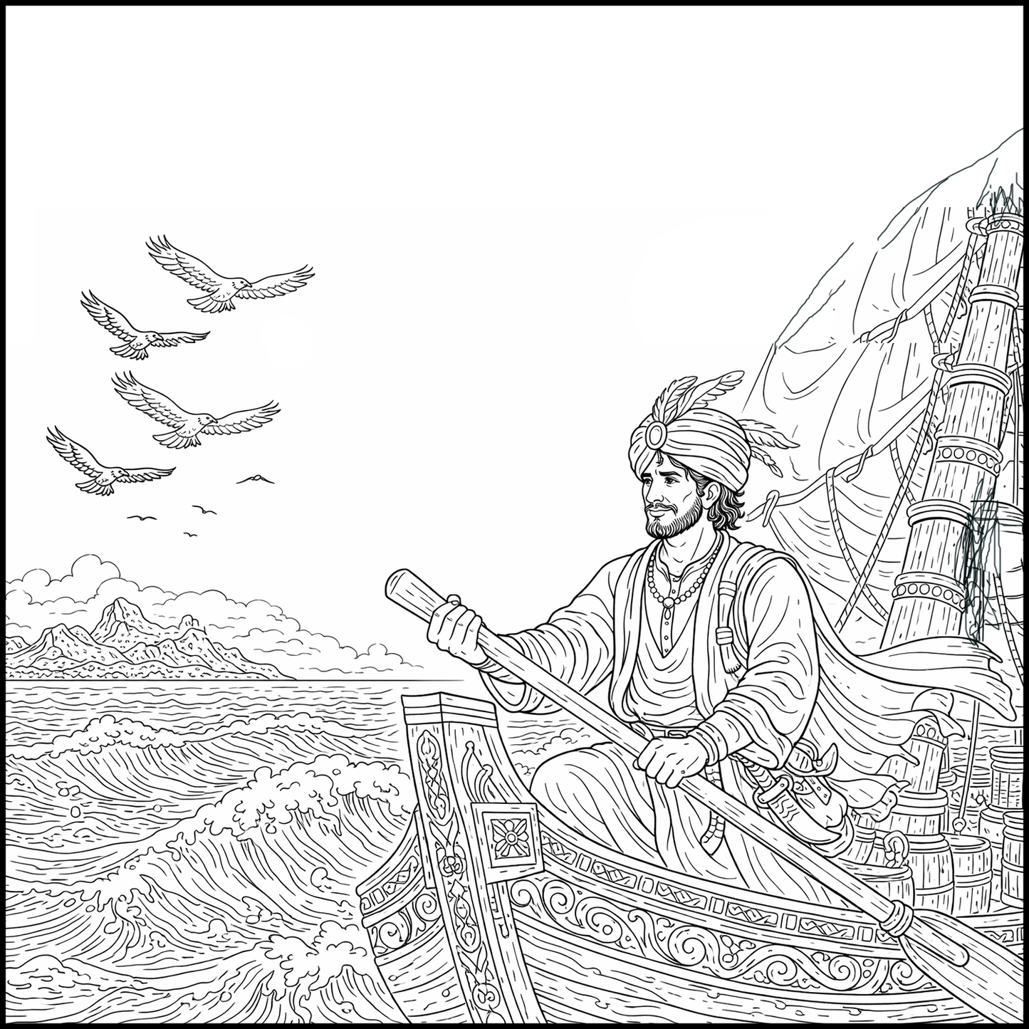 दर्यावर्दी सिंदबादच्या सात सफरी (मराठी) अफलातून भरपूर चित्रांसह, 295 पानांची सम्पूर्ण कथा, Sindbad