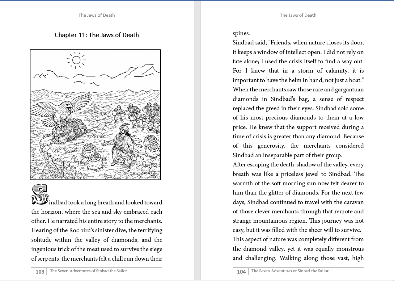 The Seven Adventures of Sinbad the Sailor (290 pages Complete story, 65 beautiful Illustrations)