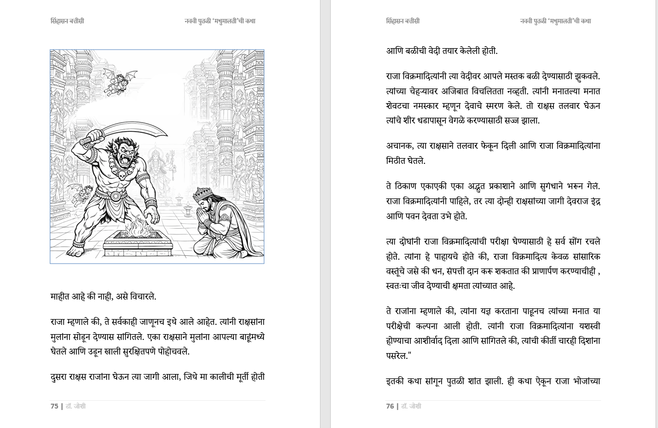 सिंहासन बत्तीसी – प्राचीन भारतीय कथा संग्रह, भरपूर चित्रांसह, 249 पानांची सम्पूर्ण कथा, Sinhasan Battisi